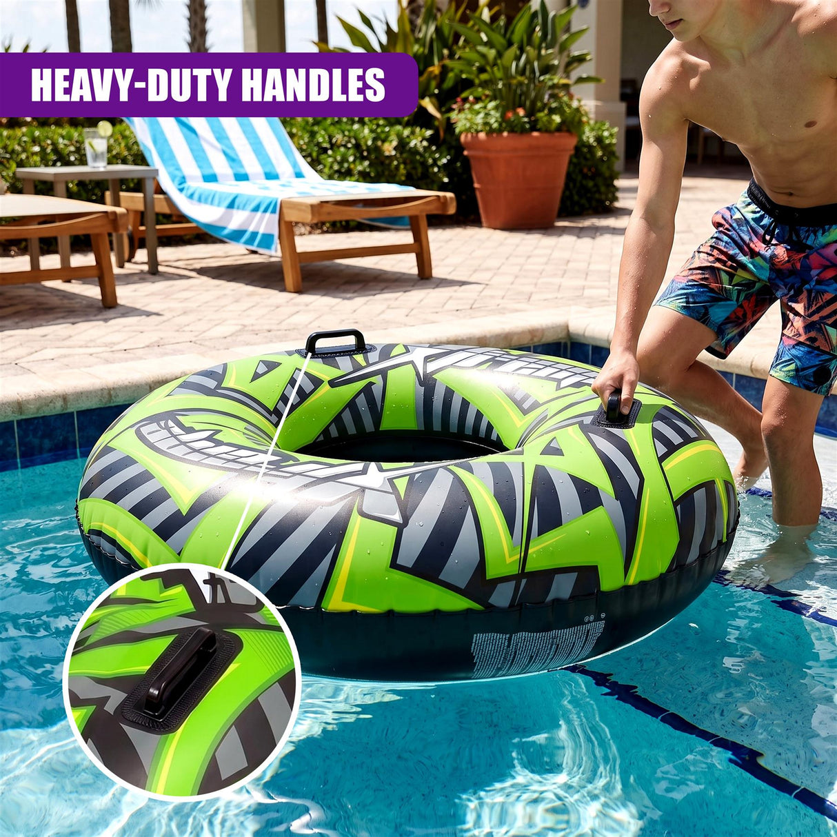 Inflatable Pool Ring 47" - Green