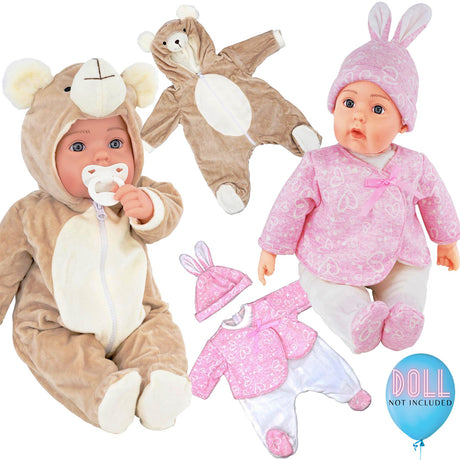 Baby Doll Girl Clothes Set Of Two Outfits Suitable For 20" Baby Doll by BiBi Doll - UKBuyZone