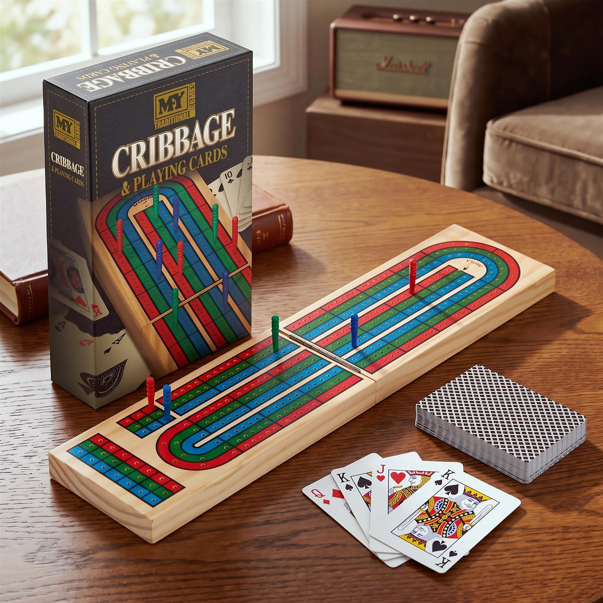 Wooden Cribbage Board Game