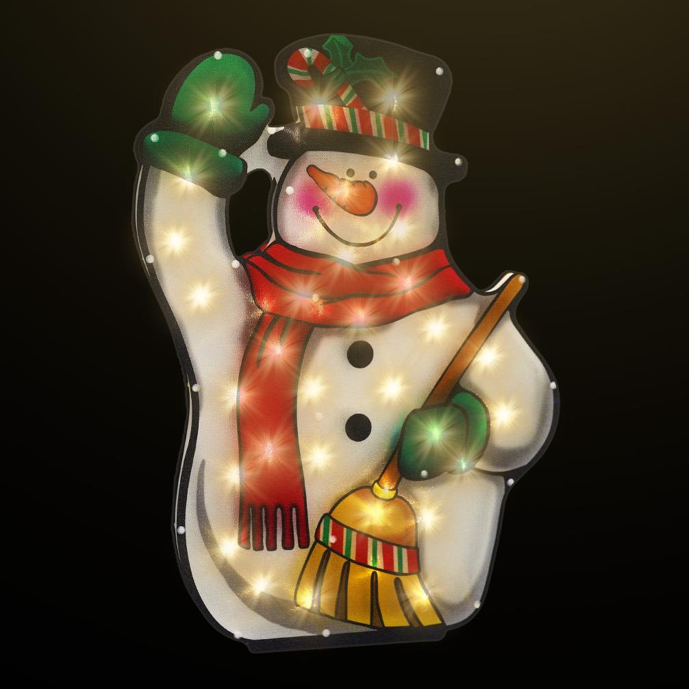 Christmas Silhouette Broom & Snowman by GEEZY - UKBuyZone