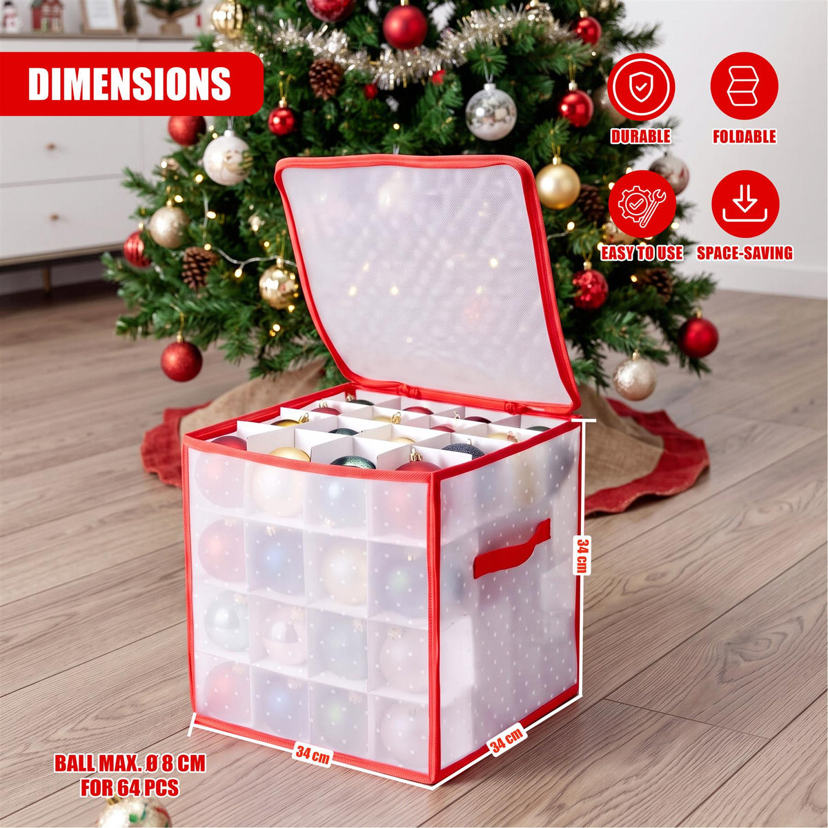 Bauble Storage Box - 64 Ornaments