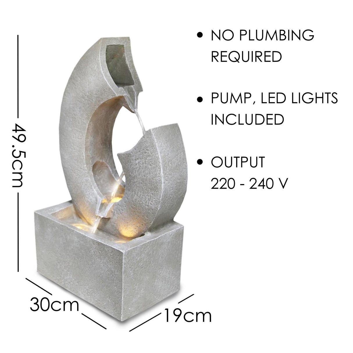 GEEZY Water Feature Indoor/Outdoor LED (Horn)