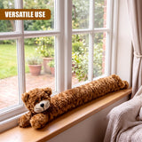 Novelty Draught Excluder for Doors Brown Cat Design