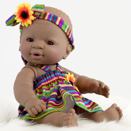 Black Twin Baby Dolls - 12" by BiBi Doll - UKBuyZone