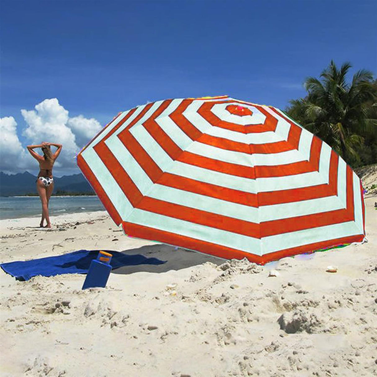 Red Striped Parasol