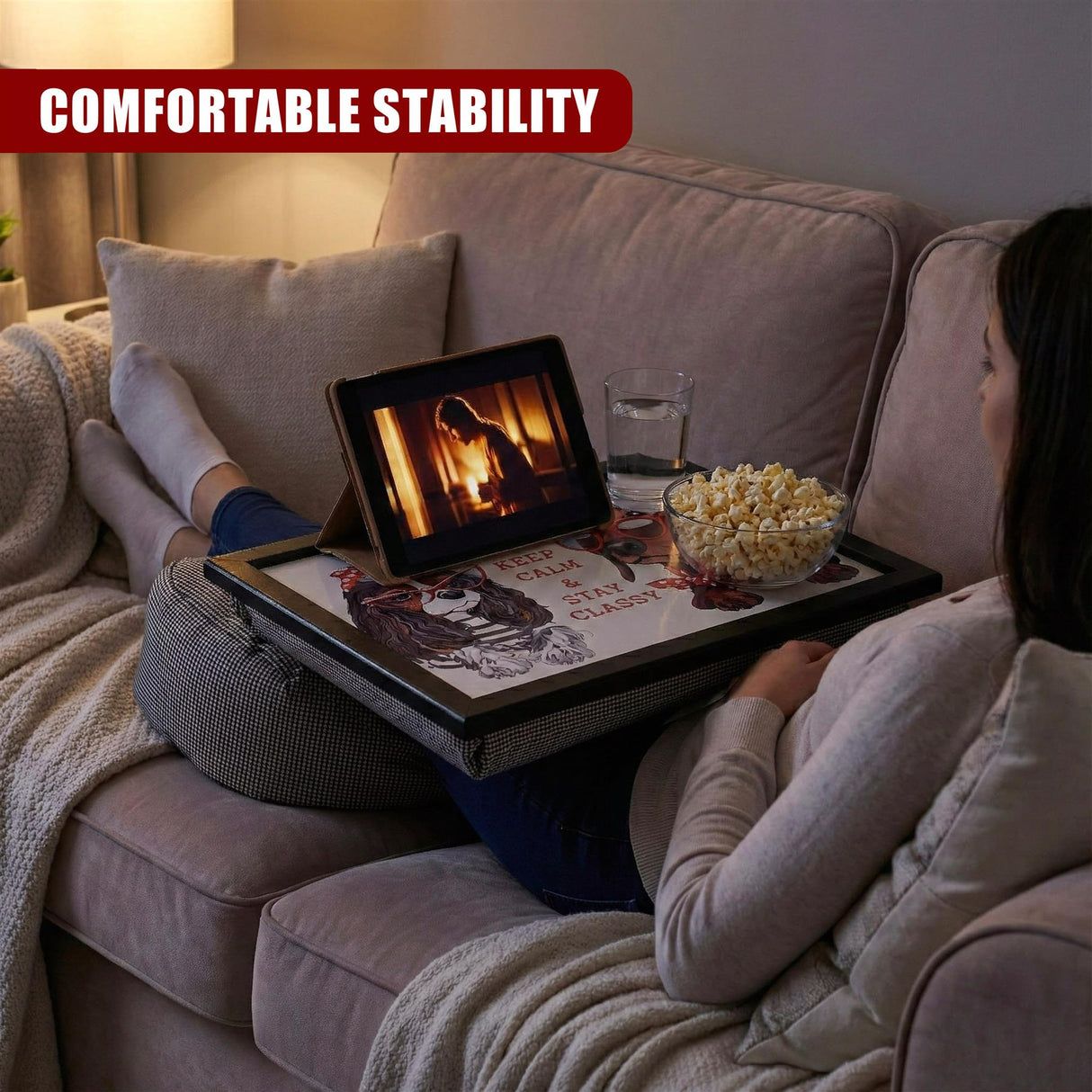 Keep Calm Lap Tray With Bean Bag Cushion