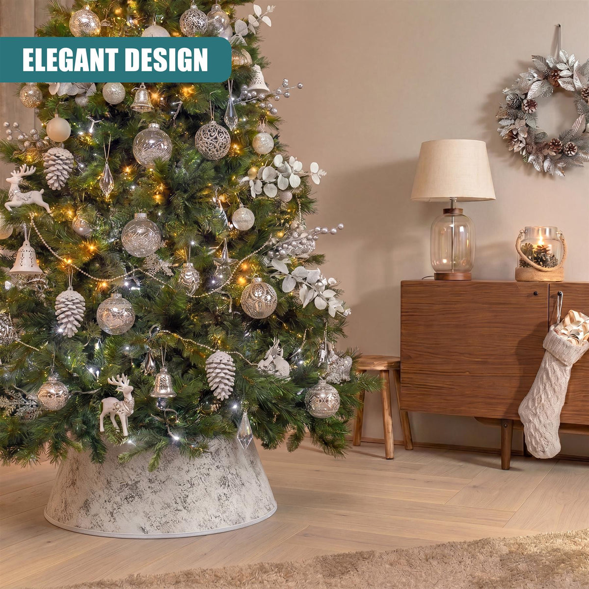White Christmas Tree Skirt 22"