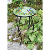 GEEZY Round Side Mosaic Table With Peacock Design