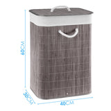 Grey Bamboo Laundry Hamper 72L