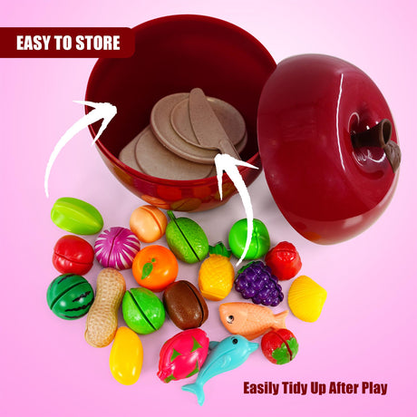 Fruit Cutting Toy Set with Storage Case by The Magic Toy Shop - UKBuyZone
