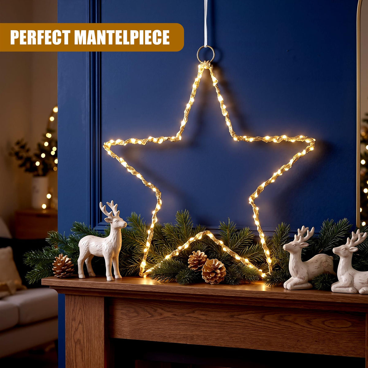 Star LED Fairy Light Gold Wire 50cm
