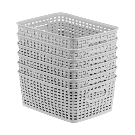 GEEZY Plastic Storage Baskets Set of 6