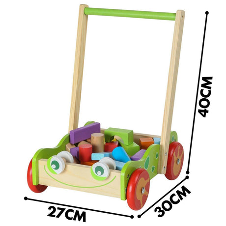 Baby Wooden Walker and Building Bricks Set by The Magic Toy Shop - UKBuyZone