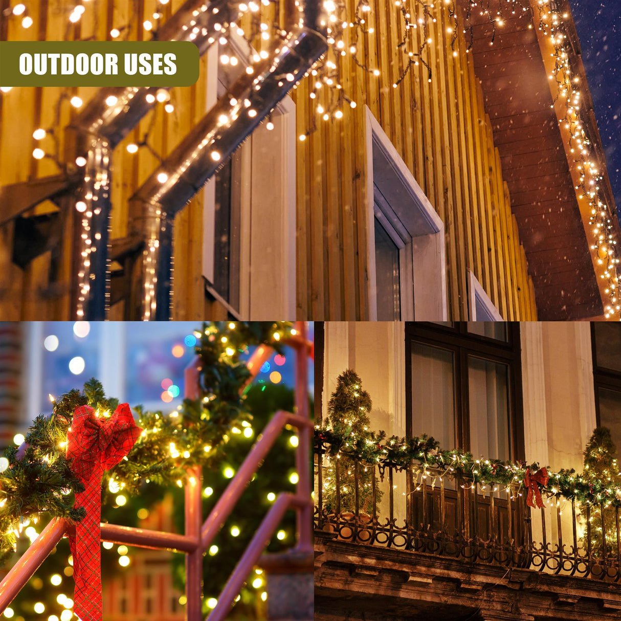 300 LED Cluster Christmas Lights - Warm White