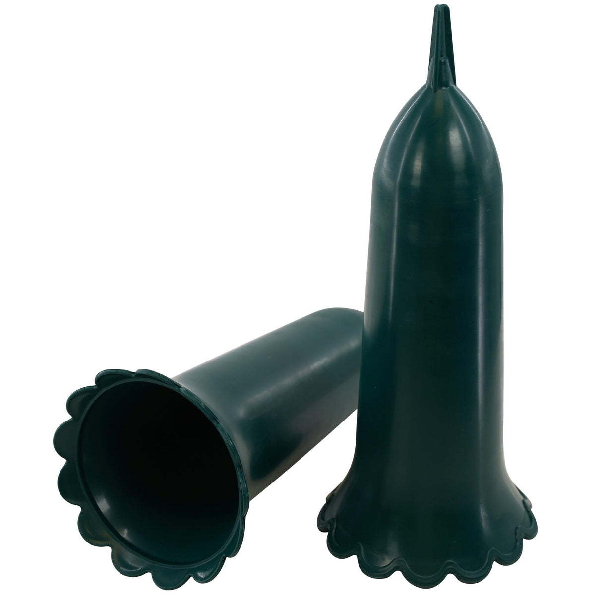 Set of 2 Green Spiked Memorial Grave Flower Vases