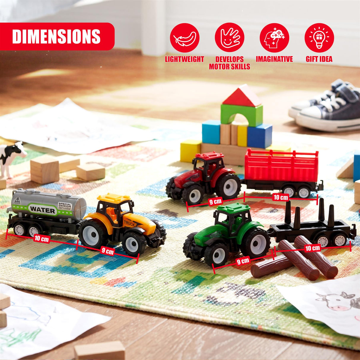 Farm Tractors & Trailer Playset