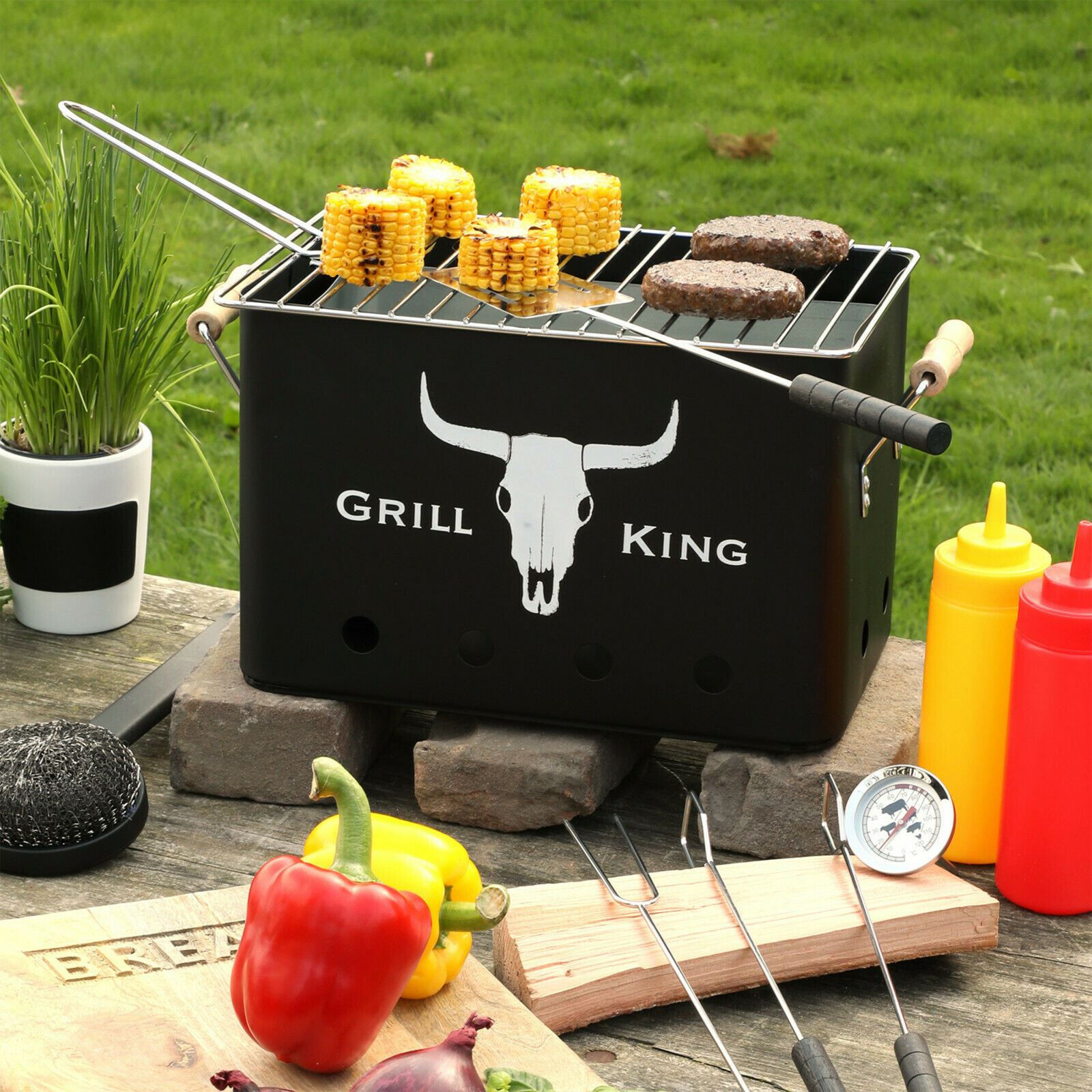 Portable Outdoor Charcoal BBQ Barbecue Grill by GEEZY - UKBuyZone