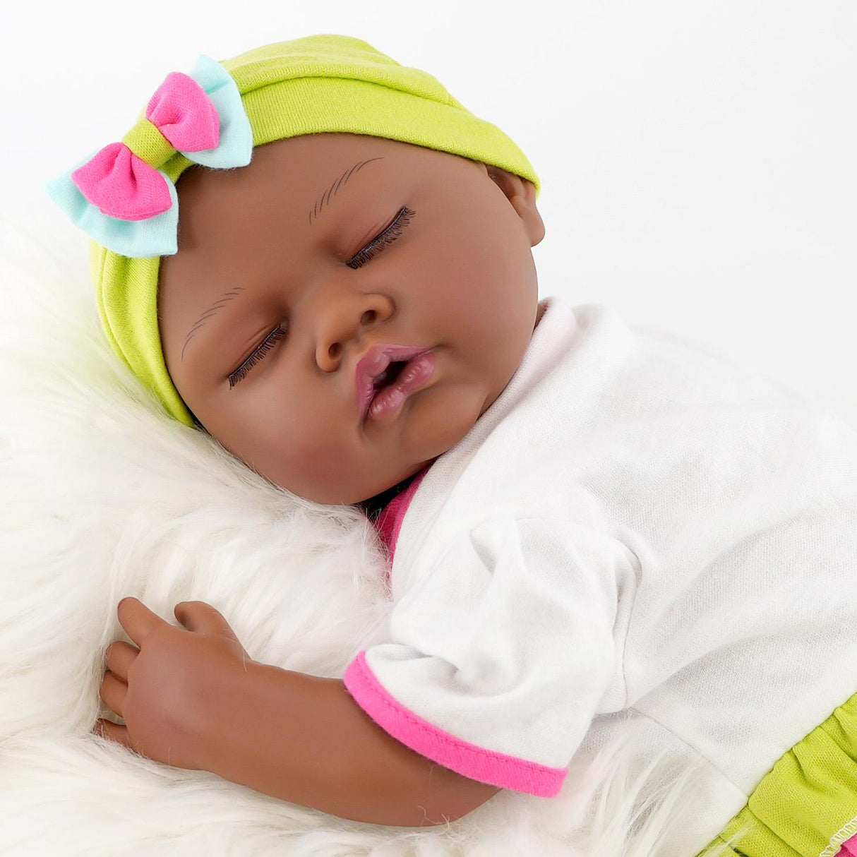 BiBi Black Doll Reborn Ethnic Sleeping Girl "Fay" (50 cm / 20") by BiBi Doll - UKBuyZone
