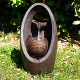 Oval Design Water Feature Outdoor With LED by GEEZY - UKBuyZone