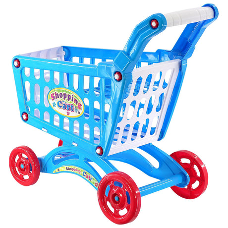 Blue Shopping Trolley Cart Play Food Set by The Magic Toy Shop - UKBuyZone