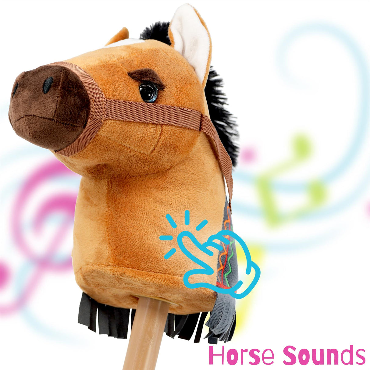 Kids Brown Hobby Horse Toy with Sounds