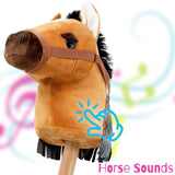 Kids Brown Hobby Horse Toy with Sounds