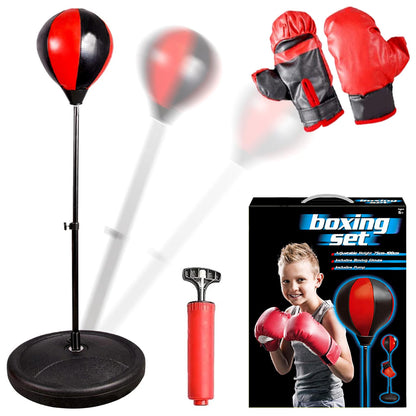 Freestanding Boxing Set Punch Ball Bag with Gloves by The Magic Toy Shop - UKBuyZone