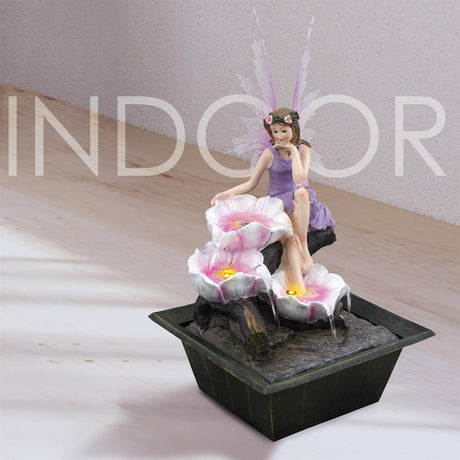Fairy Water Feature Indoor With LED by GEEZY - UKBuyZone