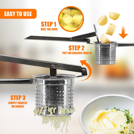 Stainless Steel Potato Ricer by GEEZY - UKBuyZone