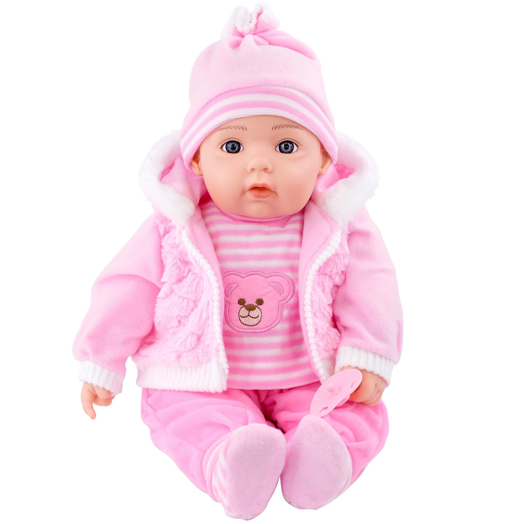 Baby Pink Bibi Baby Doll Toy With Dummy & Sounds by BiBi Doll - UKBuyZone