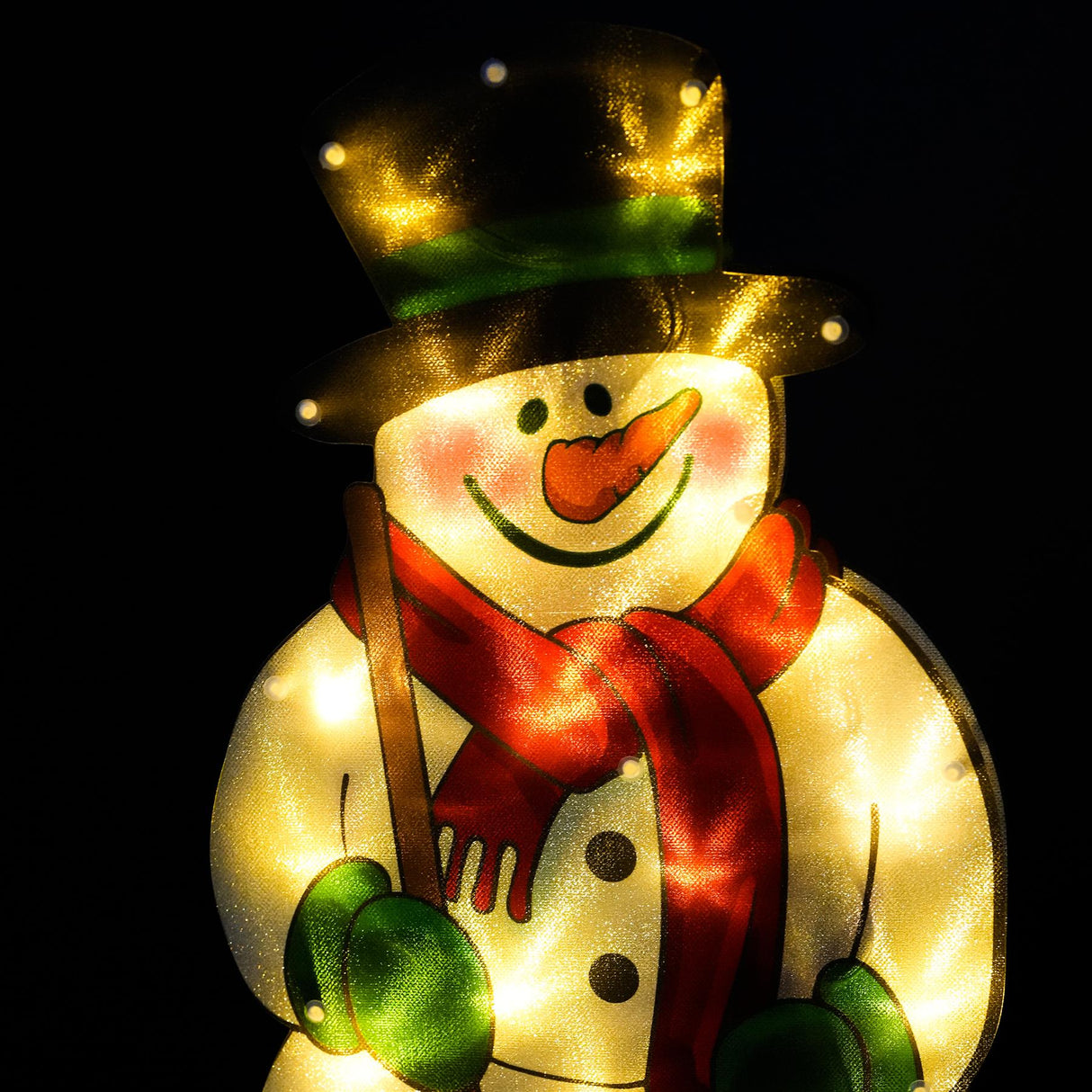 Snowman with Broom Sign Christmas LED Light Silhouette by The Magic Toy Shop - UKBuyZone