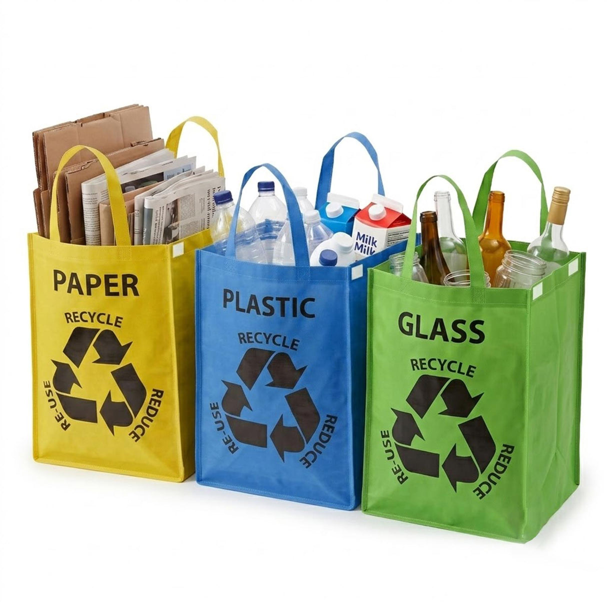 Set of 3 Reusable Recycle Bags