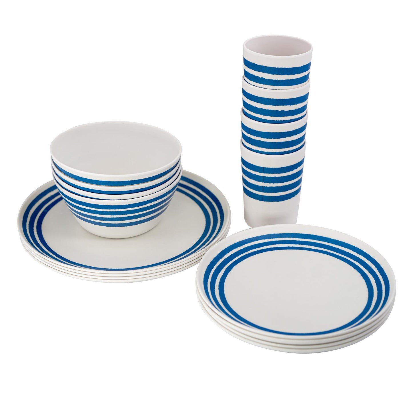 Melamine Camping Dinner Set For Four 16 Pieces by Geezy - UKBuyZone