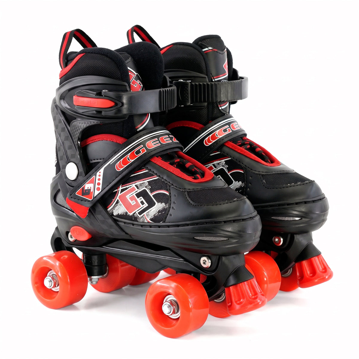 Black & Red Kids Adjustable Roller Skates