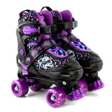 Black & Purple Kids Adjustable Roller Skates