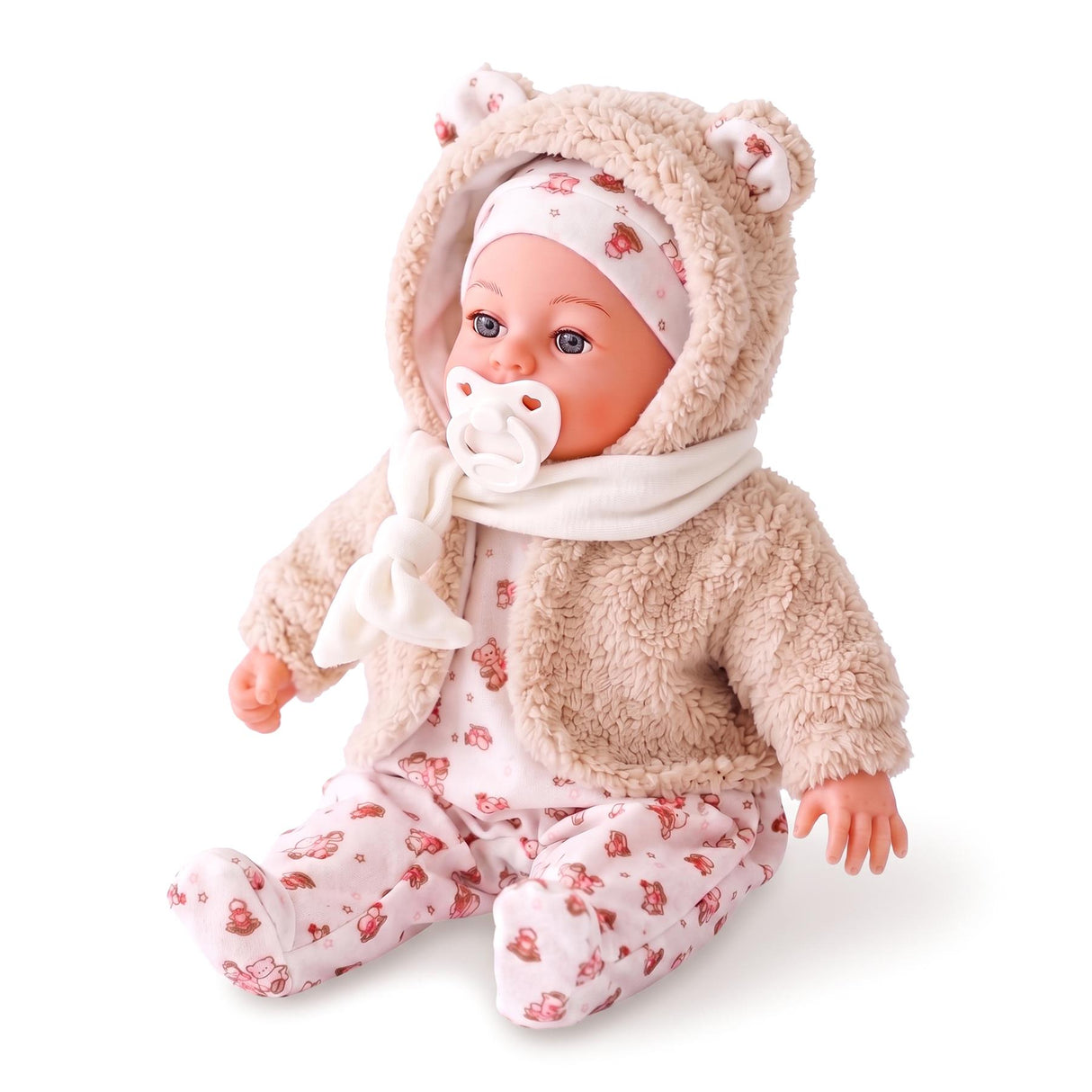 18" Bibi Girl Doll In Beige Coat
