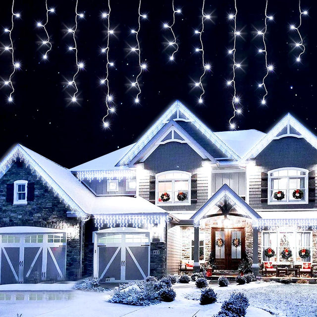 The Magic Toy Shop 200 Christmas White Led Icicle Lights