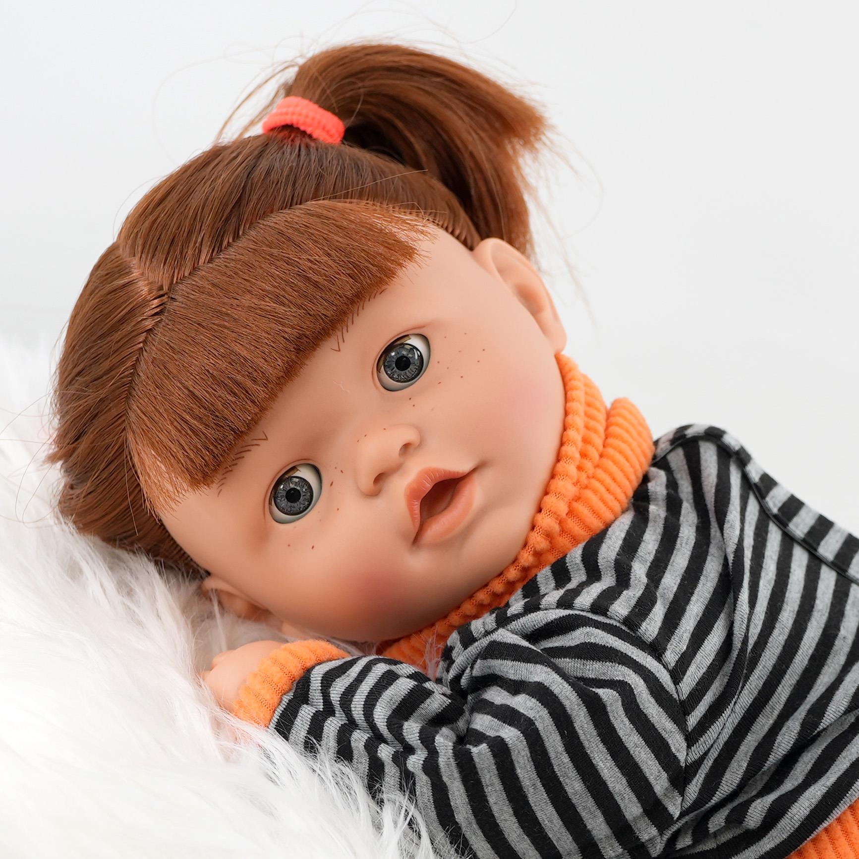 Sleeping Ginger Girl Dolls with Dummy & Sounds by BiBi Doll - UKBuyZone