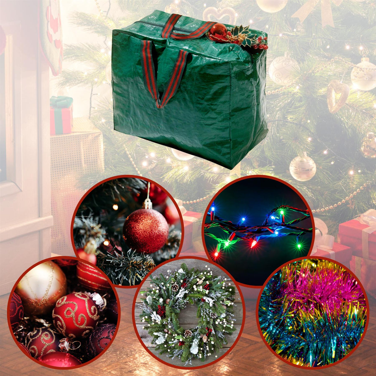 Christmas Lights and Decorations Storage Bag by GEEZY - UKBuyZone