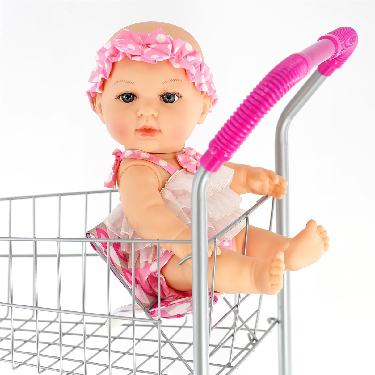 BiBi Doll Kids Shopping Trolley With Doll Seat