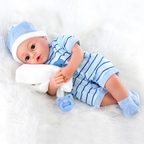 Blue Baby Boy Doll With Dummy & Sounds by BiBi Doll - UKBuyZone