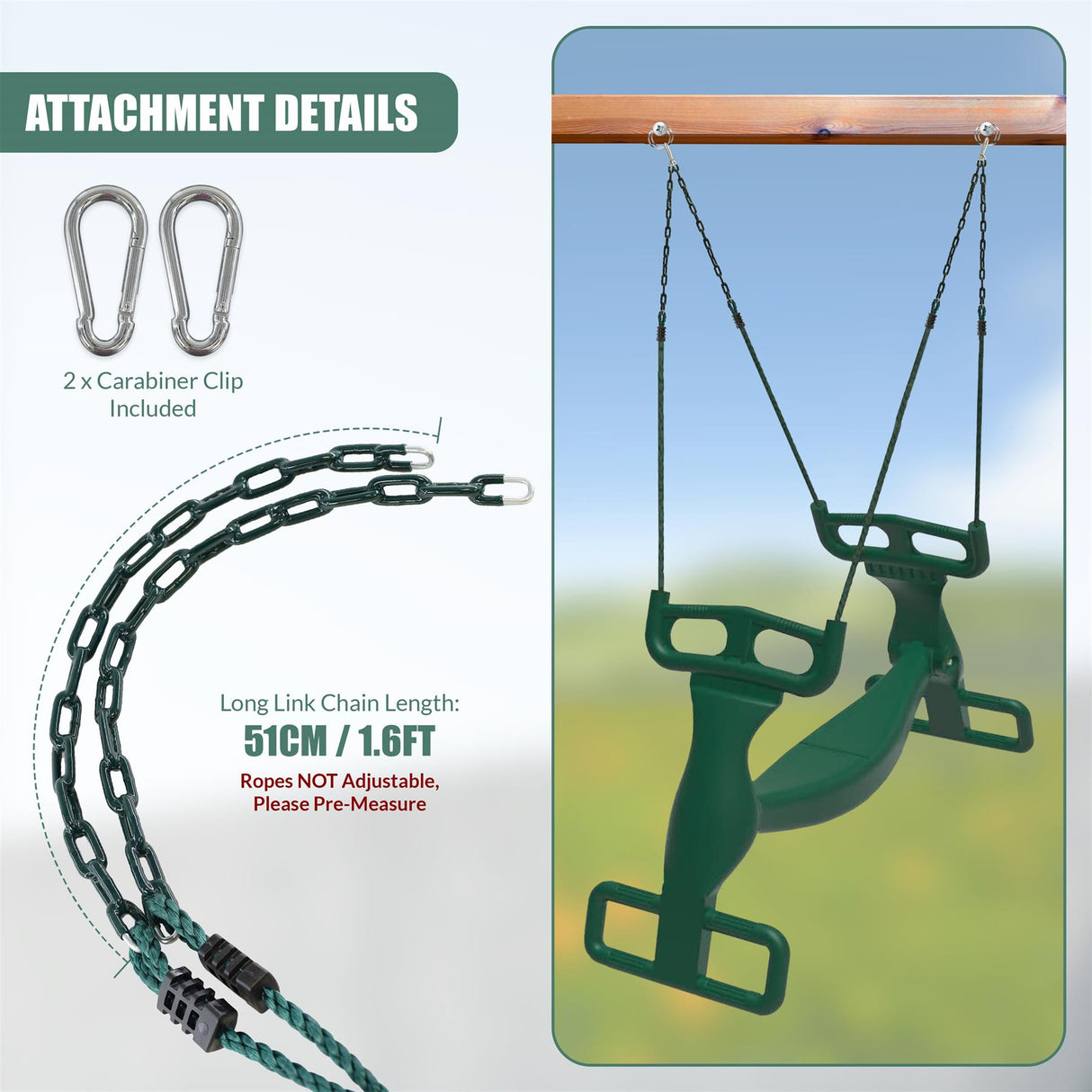 Tandem Swing with Two Seats by The Magic Toy Shop - UKBuyZone