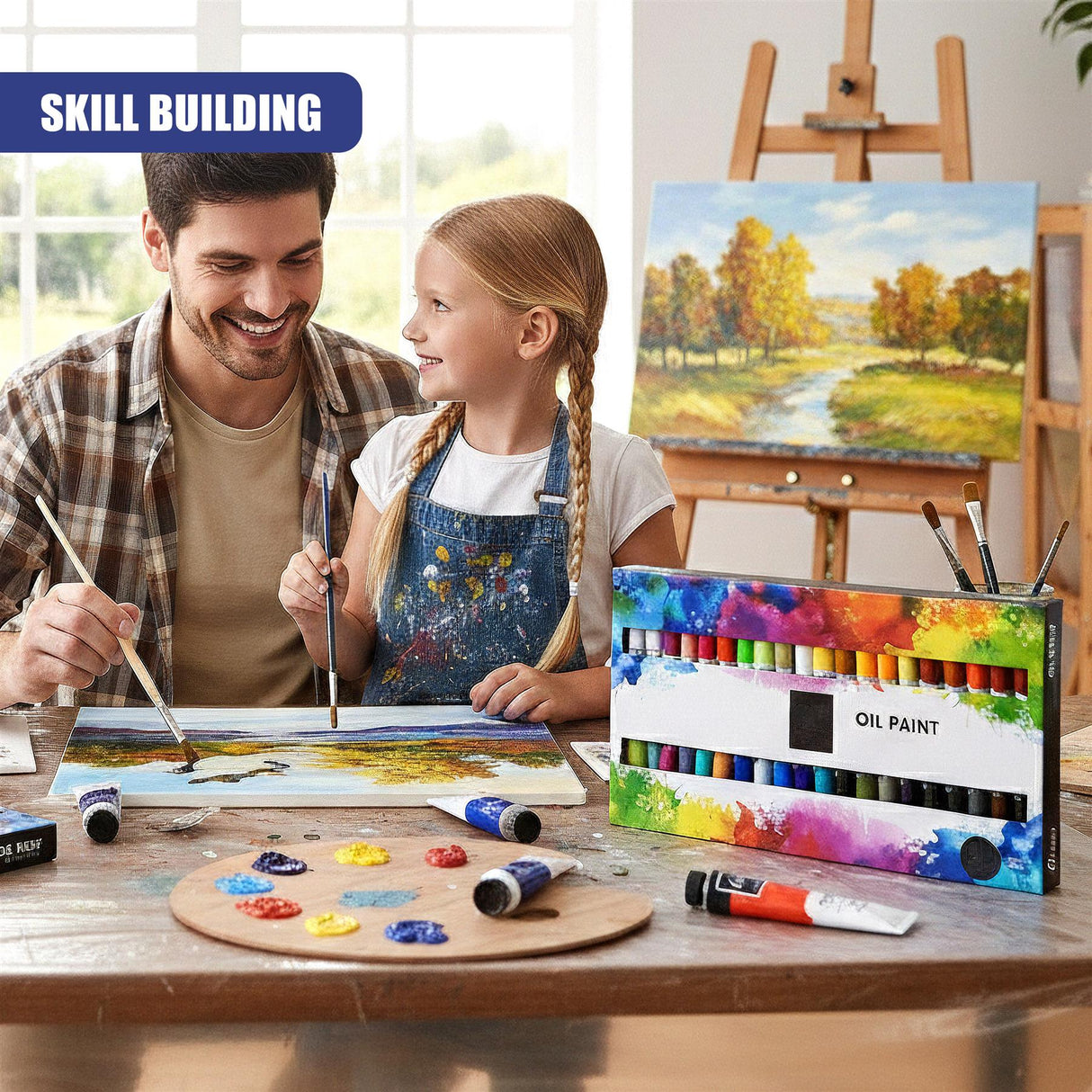 40 Piece Oil Paint Set