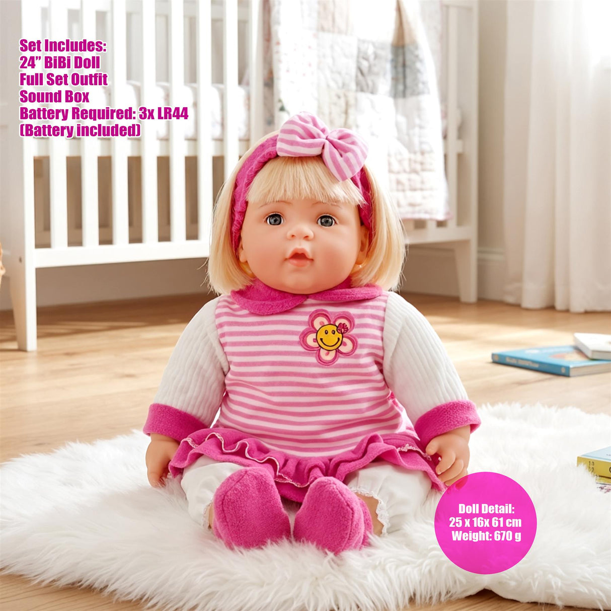 BiBI Chubby Baby Girl Doll (60 cm / 24")