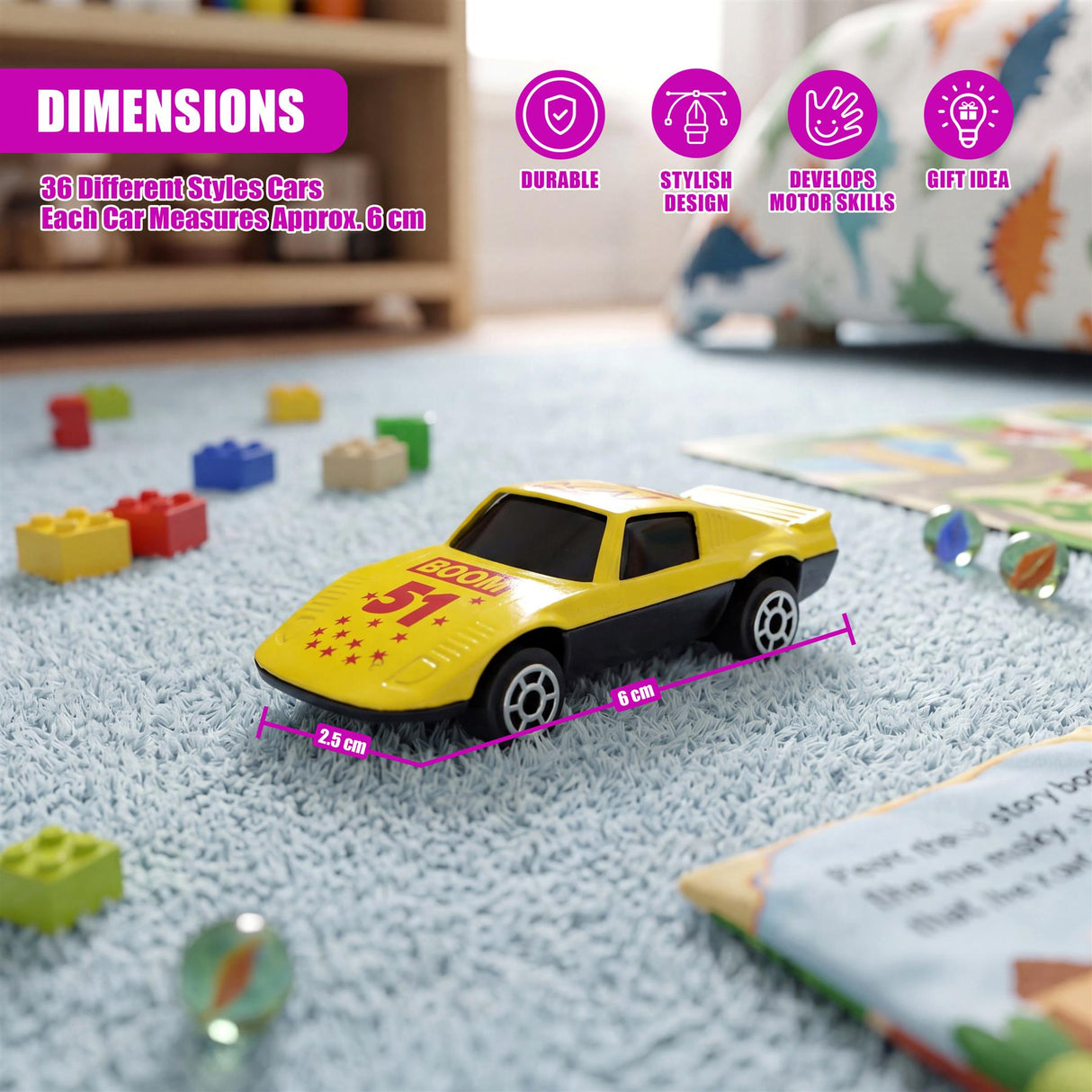 36 Piece Die-Cast Car Set