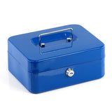 Metal Cash Box with Two Keys in Blue Colour 8 Inch by GEEZY - UKBuyZone