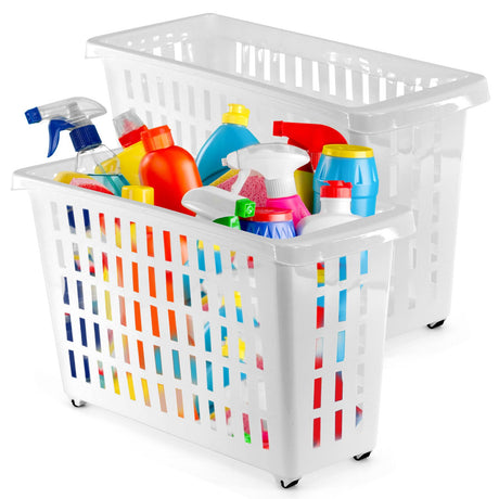 GEEZY Set of 2 Storage Basket with Wheels