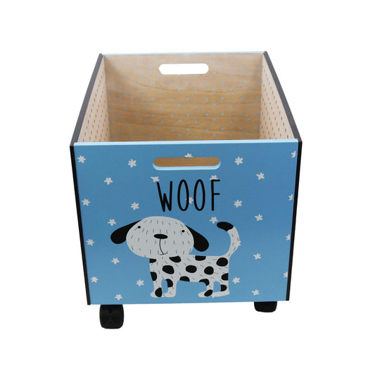 Kids Wooden Dog Design Storage Chest On Wheels by The Magic Toy Shop - UKBuyZone