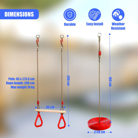 Trapeze Swing & Plate Seat by The Magic Toy Shop - UKBuyZone