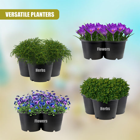 Set of 4 Trio Stackable Flower Pots by GEEZY - UKBuyZone